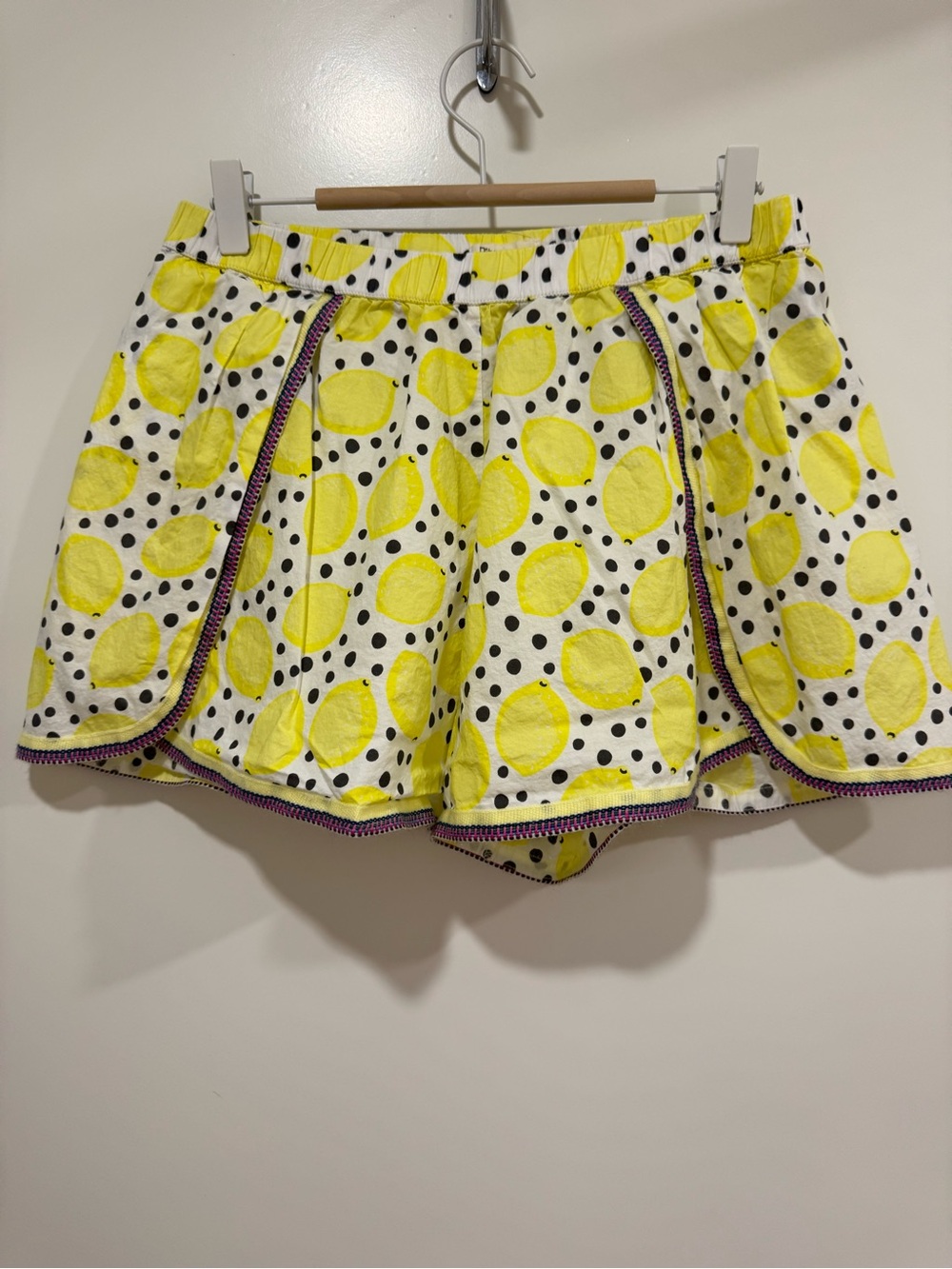 Pitusa Yellow and Black Polka Dot Skirted Shorts